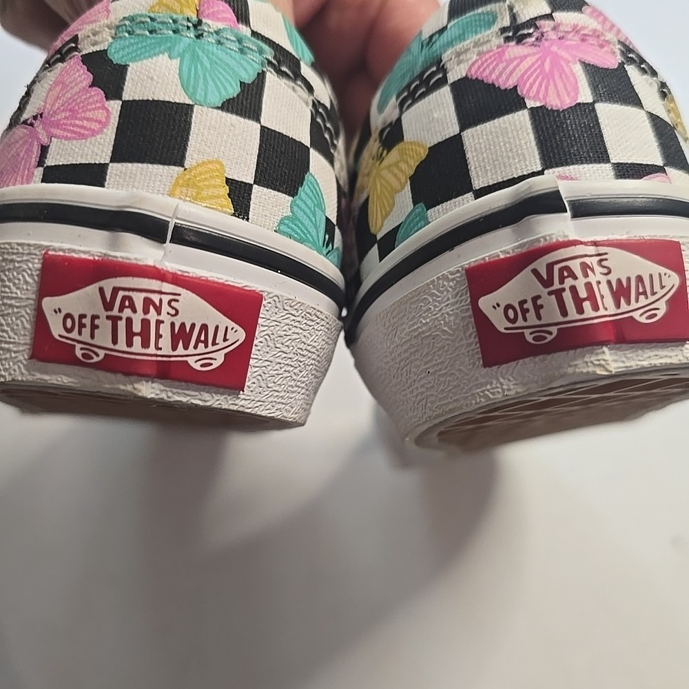 Vans Off the Wall Butterfly Checked Pattern‎ 721356 Missy Shoes Size 1.5 - Picture 5 of 7